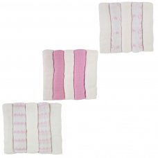 MS14-P: Pink 5 Pack Muslin Squares